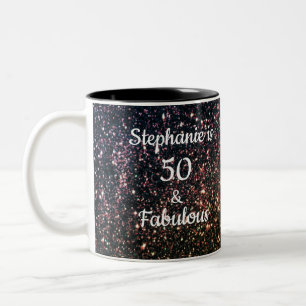 50 und fabelhafter Geburtstags-Gold Golden Golden  Zweifarbige Tasse