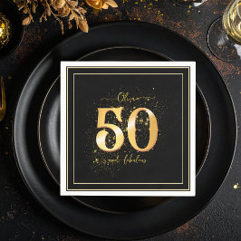 50 und fabelhafter Glitzer Elegant Gold Black Serviette