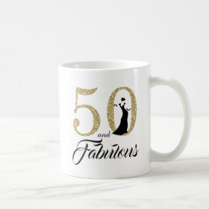 50 und fabelhafter GoldGlitzer-50. Geburtstag Tasse