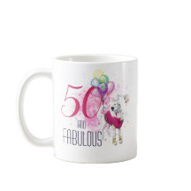 50 und fabelhafter Hund mit Balloons