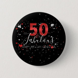 50 und fabelhafter   Kasinovegas-Geburtstag Button