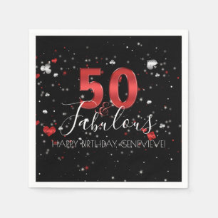50 und fabelhafter Kasinovegas-Geburtstag Serviette
