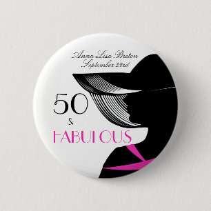 50 und fabelhafter Kunst-Deko-eleganter 50. Button