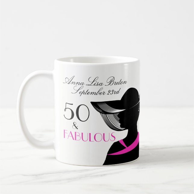 50 und fabelhafter Kunst-Deko-eleganter 50. Kaffeetasse (Links)