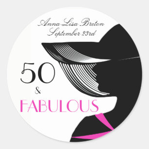50 und fabelhafter Kunst-Deko-eleganter 50. Runder Aufkleber
