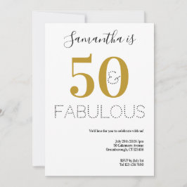 50 und fabelhaftes 50. Geburtstag Gold Party Einladung