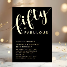 50 und fabelhaftes Birthday Black Gold
