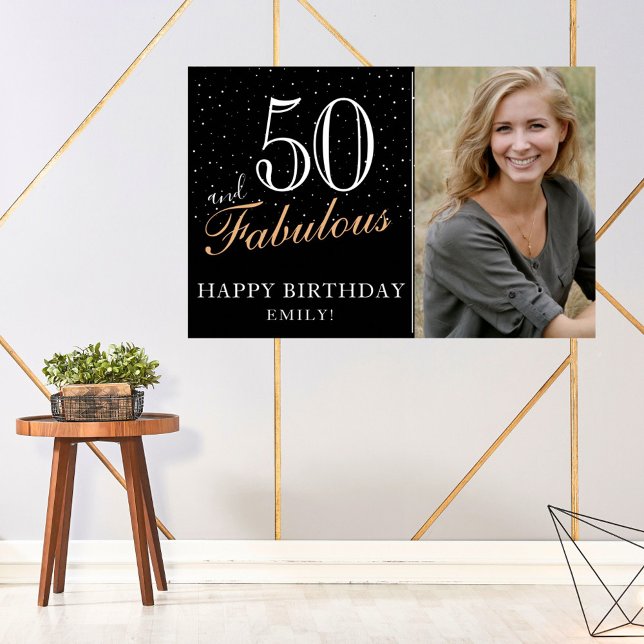 50 und fabelhaftes Black 50 th Birthday Party Foto Poster (Von Creator hochgeladen)