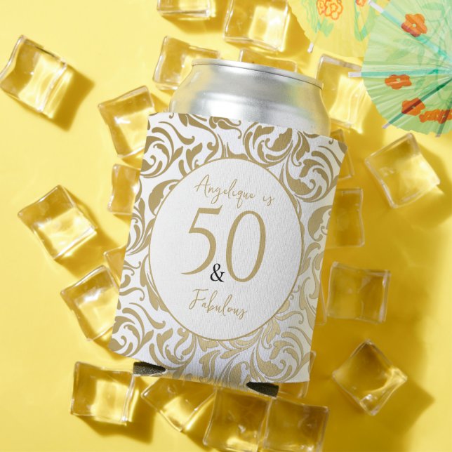 50 und fabelhaftes Dekorationsmuster Gold Floral S Dosenkühler (In Situ Sommer)