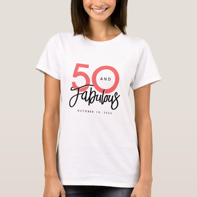 50 und fabelhaftes Elegant 50. Geburtstag T-Shirt (Vorderseite)
