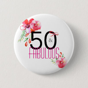50 und fabelhaftes elegantes 50. Geburtstags-Party Button