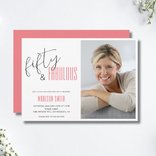 50 und fabelhaftes Foto 50. Geburtstag Einladung