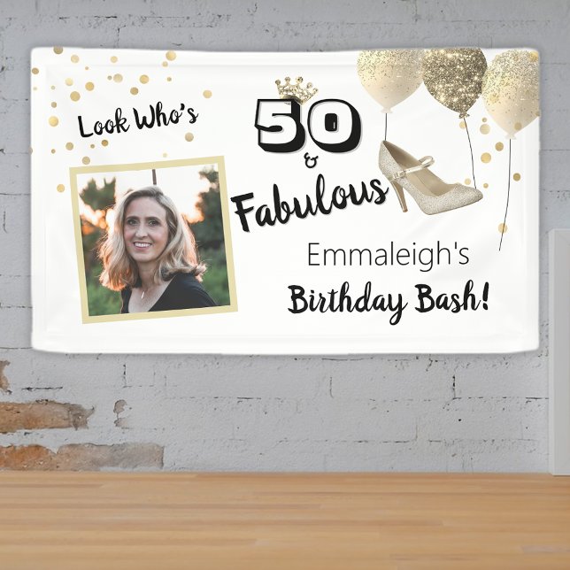 50 und fabelhaftes Foto muffig schwarz Geburtstag Banner (Von Creator hochgeladen)