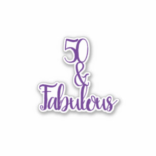 50 und fabelhaftes Glück 50. Geburtstag Lila & we Aufkleber