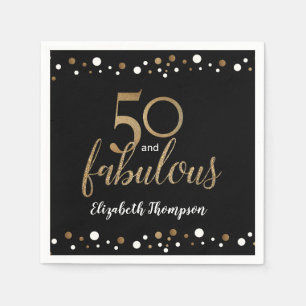 50 und fabelhaftes Gold von 50. Geburtstag Serviette