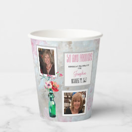 50 und fabelhaftes Party FotoCollage Paper Cup Pappbecher