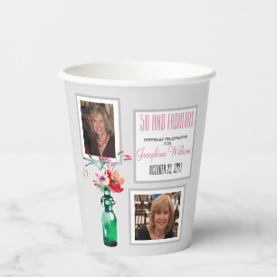 50 und fabelhaftes Party FotoCollage Paper Cup Pappbecher