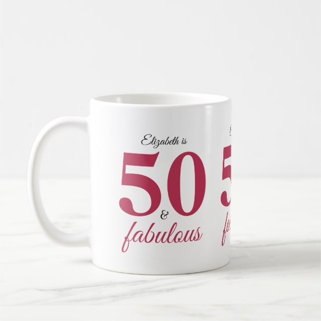 50 und fabelhaftes Rosa Kaffeetasse (Links)