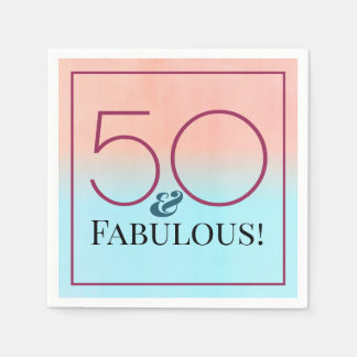 50 und fabelhaftes rosa und blaues Party Serviette