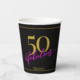 50 und fabelhaftes schwarzes Gold Pink individuell Pappbecher