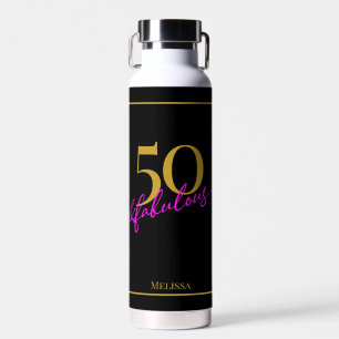 50 und fabelhaftes schwarzes Gold Pink Trinkflasche