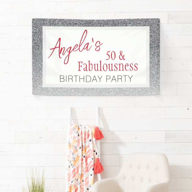 50 und Fabulity Script 50. Geburtstag Banner (Insitu)