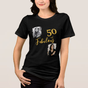50 und Fabulous 2 Foto 50. Geburtstag Tri-Blend Shirt