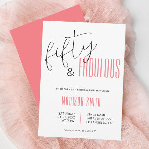 50 und fabulous 50. Geburtstag Einladung