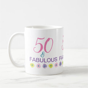 50 und fabulous 50. Geburtstag Spaß Lila Kaffeetasse