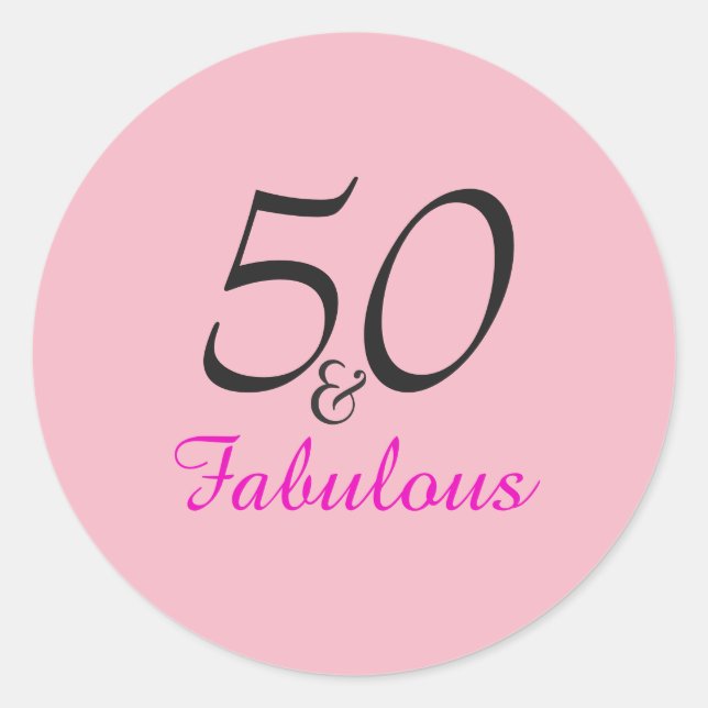 50 und Fabulous Birthday Aufkleber (Vorderseite)