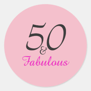 50 und Fabulous Birthday Aufkleber