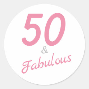 50 und fabulous Birthday Classic Round Sticker