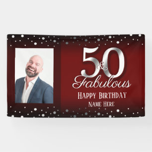 50 und Fabulous Birthday Confetti Foto Banner