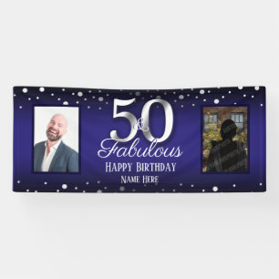 50 und Fabulous Birthday Confetti Foto Banner