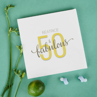 50 und Fabulous Birthday Gold Typografie