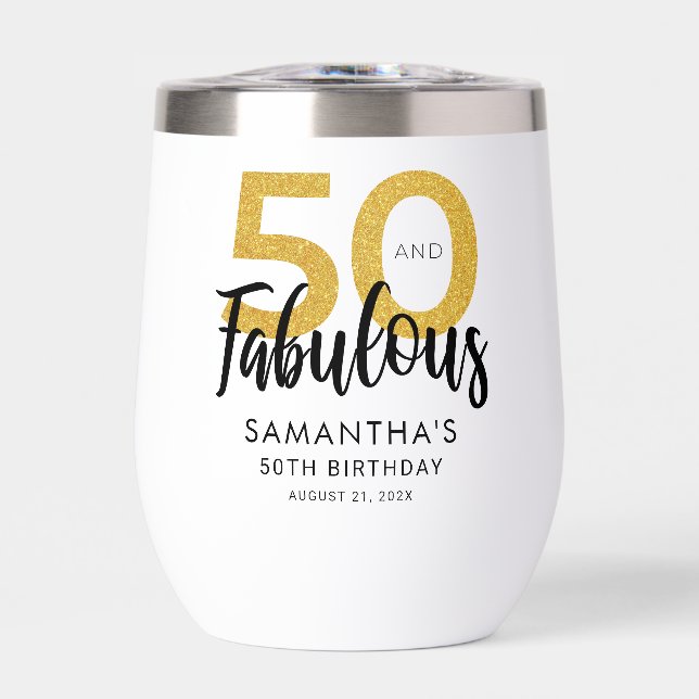 50 und Fabulous Birthday Script Party Custom (Vorderseite)