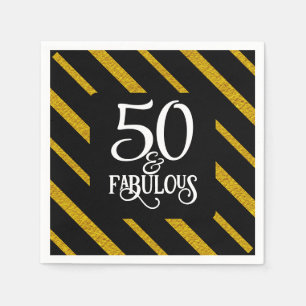 50 und Fabulous Black and Gold Serviette