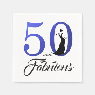 50 und fabulous Blue Birthday Party Serviette