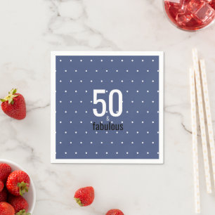 50 und fabulous Blue Dots 50. Geburtstag Serviette