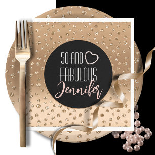 50 und fabulous Blush Gold Einfach 50. Geburtstag Serviette