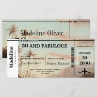 50 und Fabulous Boarding Pass Tropical Birthday
