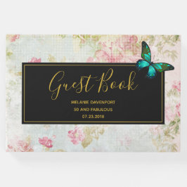 50 und Fabulous Butterfly on Vintag Collage Gästebuch