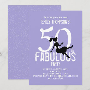 50 und Fabulous Chic Niedlich Party Girl Silhouett Einladung