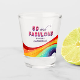 50 und Fabulous Chic Rainbow 50. Geburtstagsparty Schnapsglas