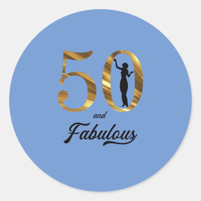 50 und Fabulous Classy Lady Runder Aufkleber (Vorderseite)