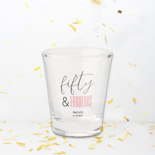 50 und Fabulous Custom 50. Geburtstag Modernes Skr Schnapsglas