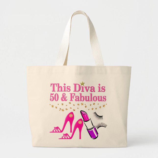 50 UND FABULOUS DIVA JUMBO STOFFBEUTEL (Vorne)