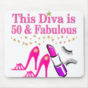 50 UND FABULOUS DIVA MOUSEPAD