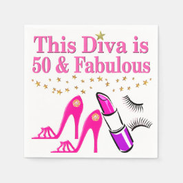 50 UND FABULOUS DIVA SERVIETTE