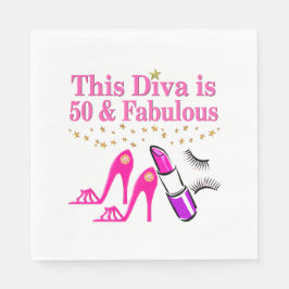 50 UND FABULOUS DIVA SERVIETTE